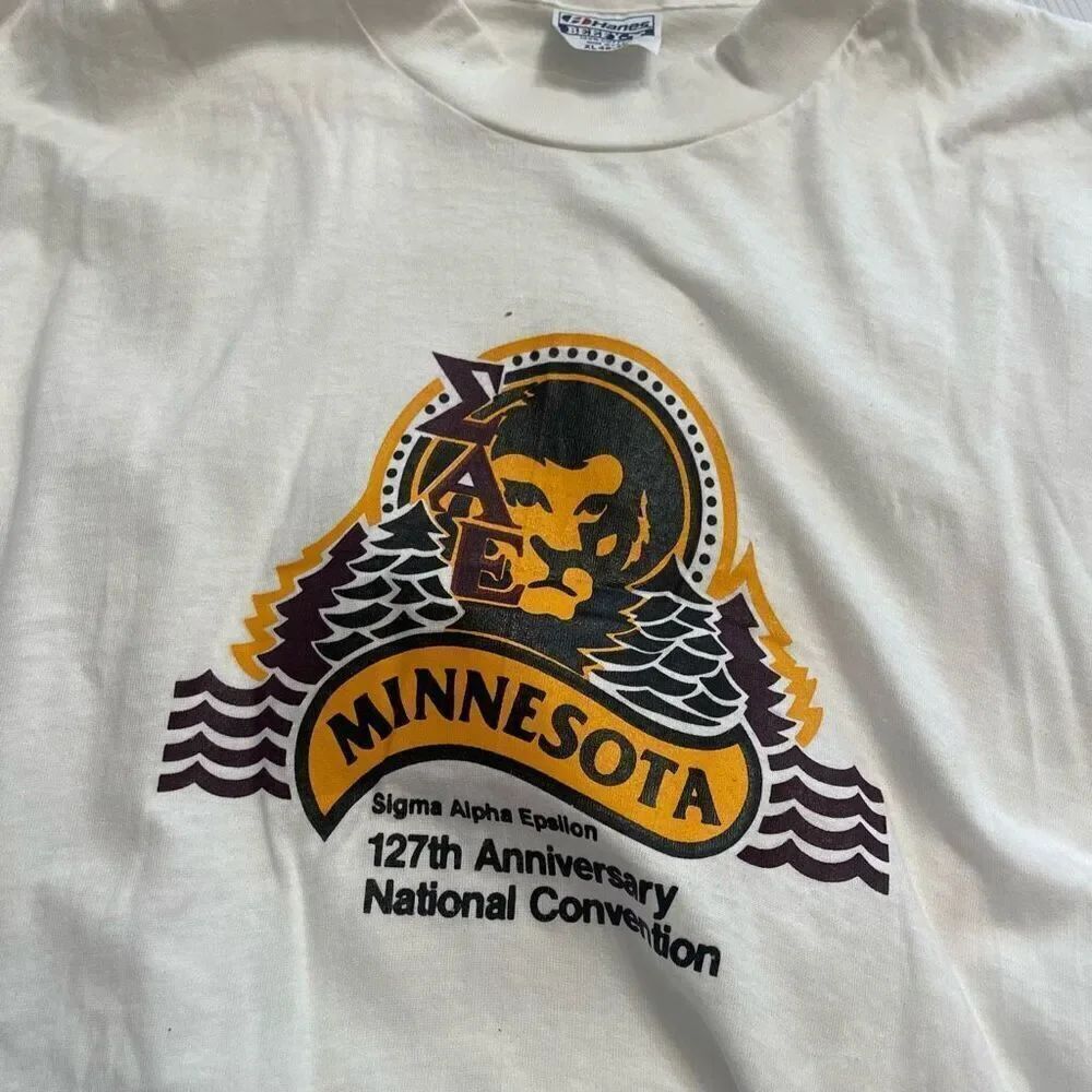 Sigma Alpha Epsilon VTG Minnesota Single Stitch T-Shirt Size XL